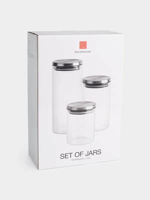 Азық-түлік банка жинағы, 3 дана, шыны Б / металл, Comfort, image-4