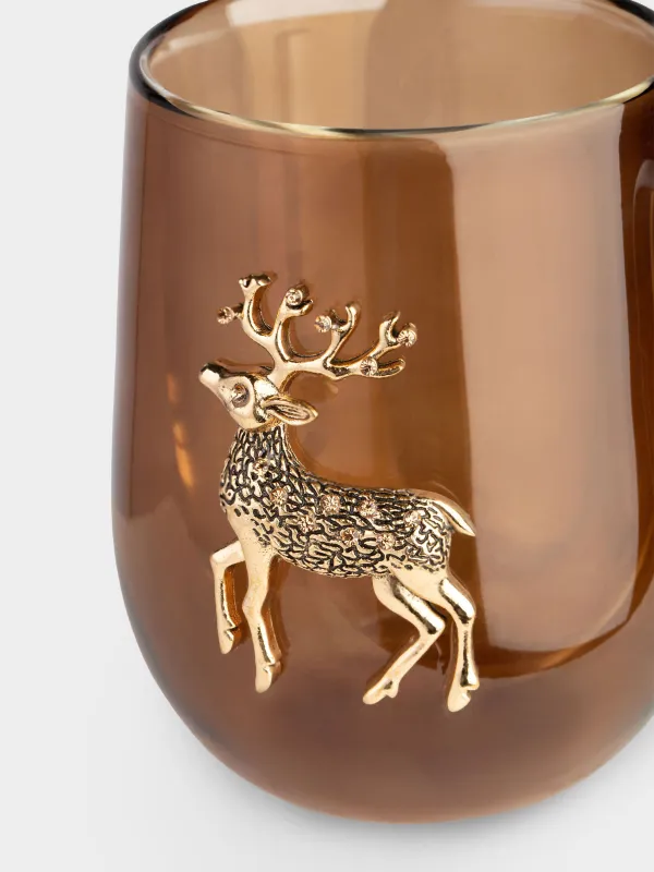 Саптыаяқ, 400 мл, металл Б/шыны, сұр, Күміс түсті бұғы, Air decor, image-3