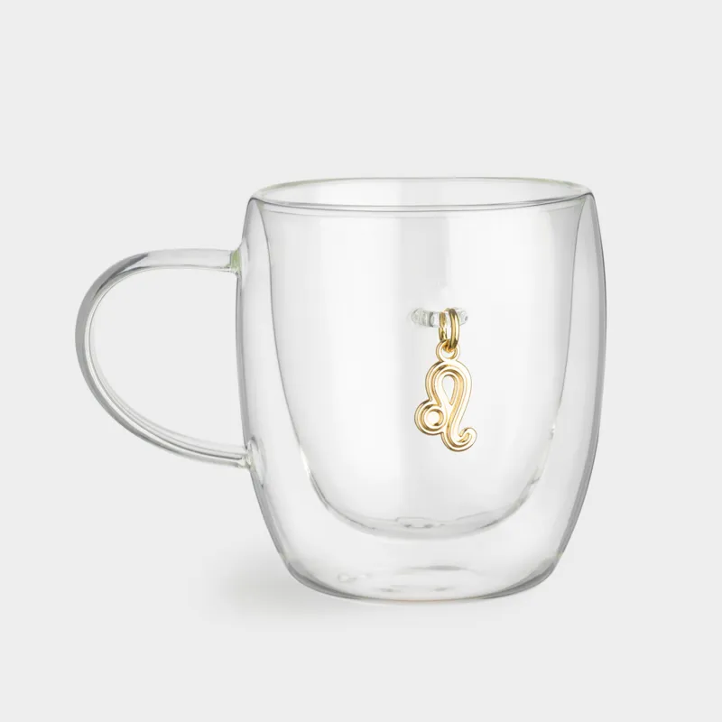 Саптыаяқ, 280 мл, шыны Б/металл, алтын түстес аспасы бар, Арыстан, Air figure zodiac