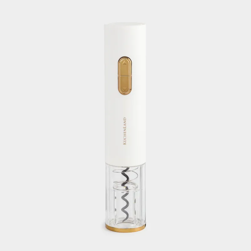 Электрлік штопор, 23 см, фольга кескіші бар, пластик, LED B, сүт түстес, Bar