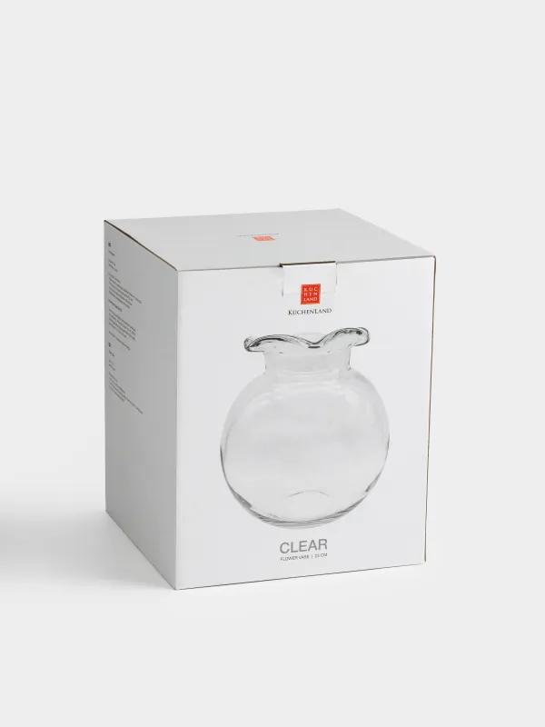 Гүл вазасы, 24 см, шыны, Clear, image-4