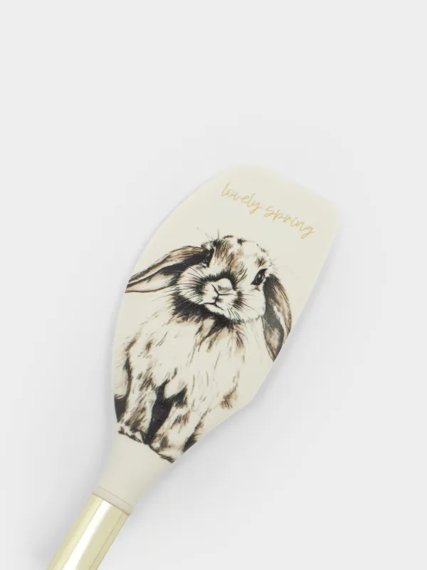 Қалақша, 31 см, силикон/болат, сүт және алтын түстес, Қоян, Natural Easter, image-1