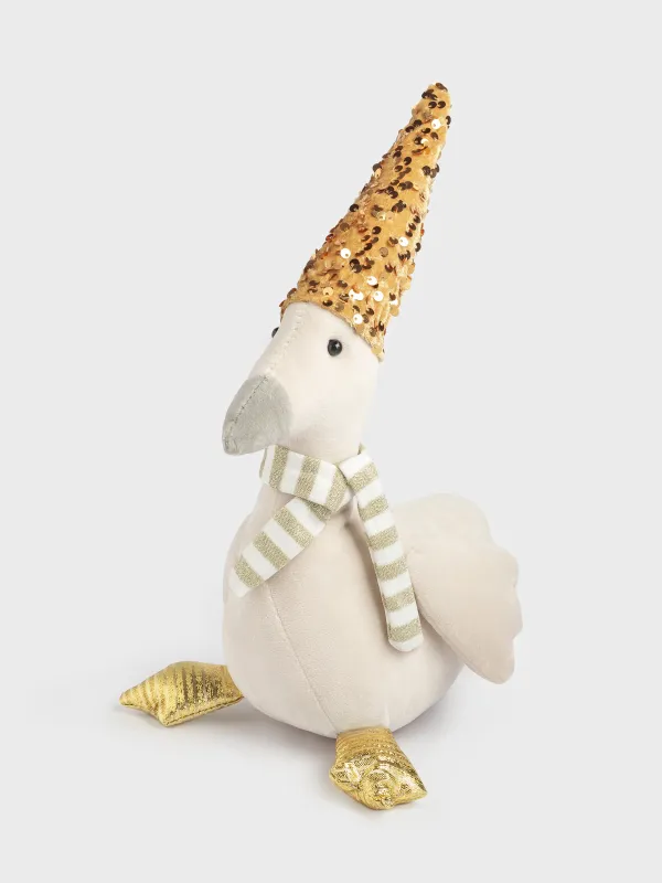 Ойыншық, 35 см, жұмсақ, полиэстер, сарғылт-қоңыр-алтын, Қалпақ киген қаз, Goose, image-1