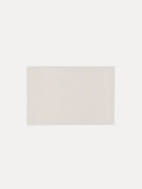 Салфетка под приборы, 30х45 см, полиэстер, прямоугольная, серебристо-кремовая, Hemstitch, image-0