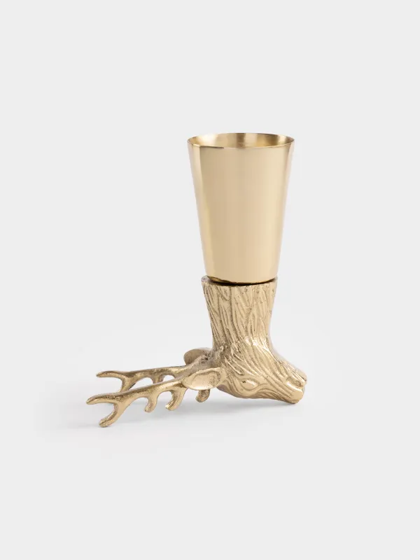 Араққа арналған рюмка, 150 мл, металл, алтын, Бұғы, Arctic deer, image-0
