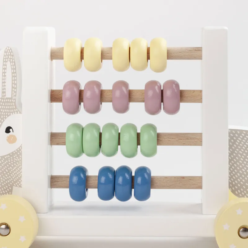 Дамытушы ойыншық, 20 см, ағаш, Дөңгелектердегі абакус, Kiddy, image-4