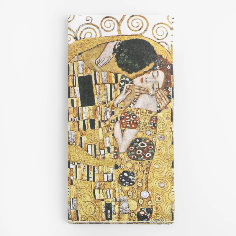 Салфетки бумажные, 33х33 см, 20 шт, прямоугольные, Поцелуй, Климт, Art поцелуй