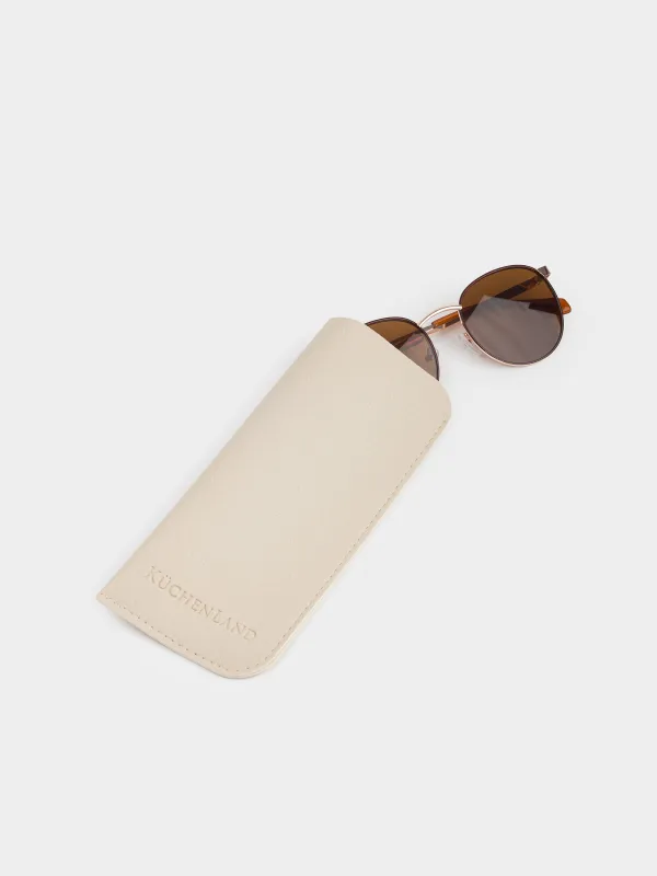 Көзілдіріктерге арналған қорап, 18x8 см, полиуретан, сарғылт-қоңыр, Memo, image-2