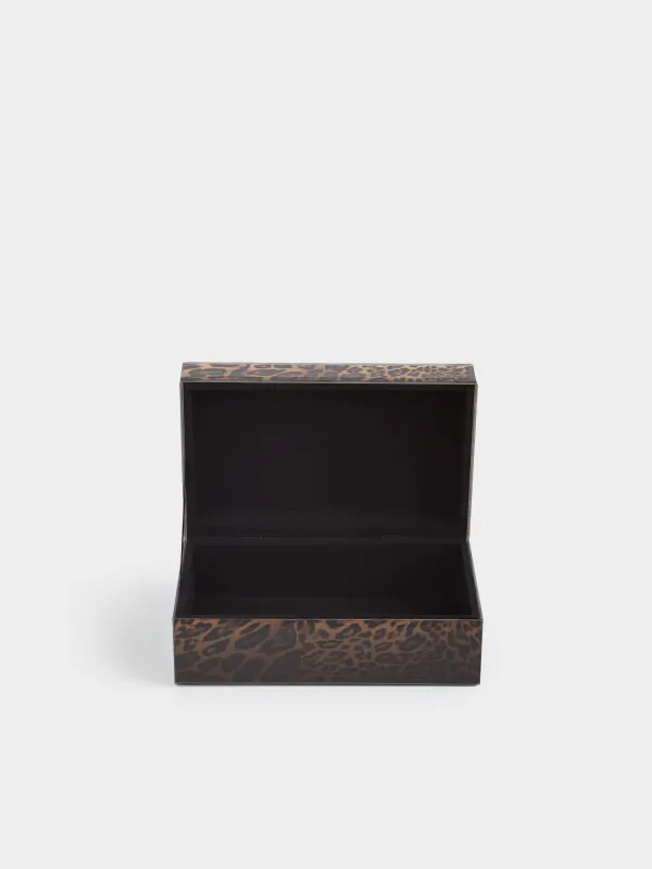 Шкатулка для украшений, 21х13 см, стекло, коричневая, Леопард, Leopard, image-5