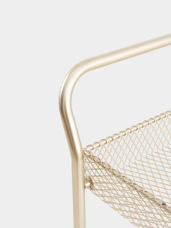 Сөре, 3 қабатты, 42х27х82 см, металл, алтын, Compact gold, image-3