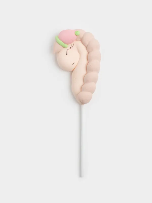 Маршмеллоу, 17 гр, таяқшада, ақ, ваниль, Қалпақ киген бір мүйізді, Sweet life, image-0