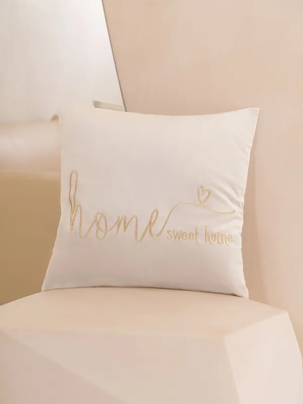 Подушка декоративная, 45х45 см, вельвет, молочно-золотистая, Sweet home, Scroll, image-2