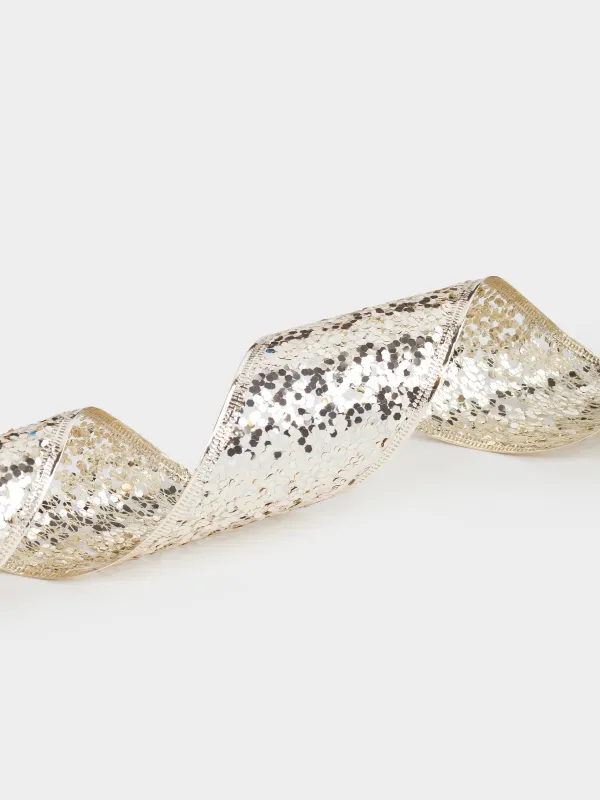 Сәндік таспа, 5 м, иілімді полиэстер, шампан, Жылтыр, Ribbon christmas, image-3