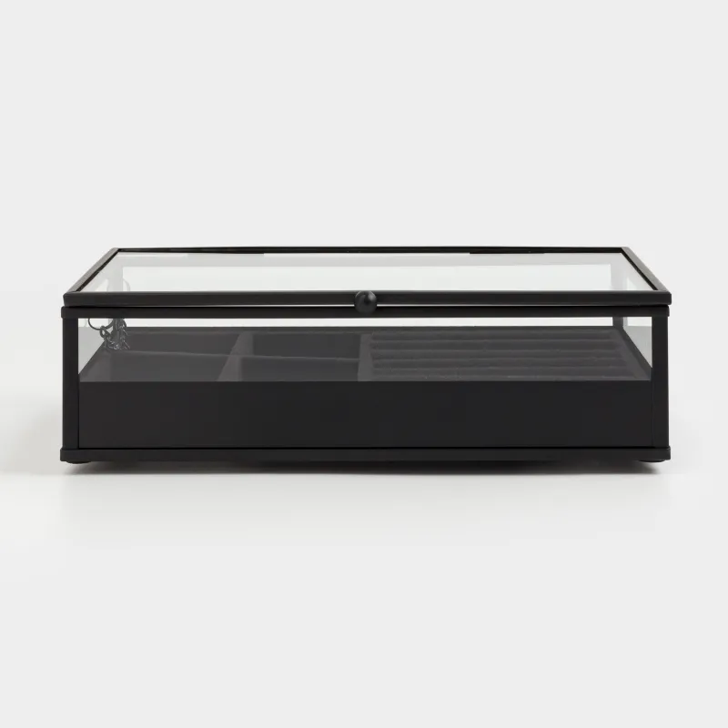 Шкатулка для украшений, 21х13 см, стекло/металл, черная, Collection, image-5