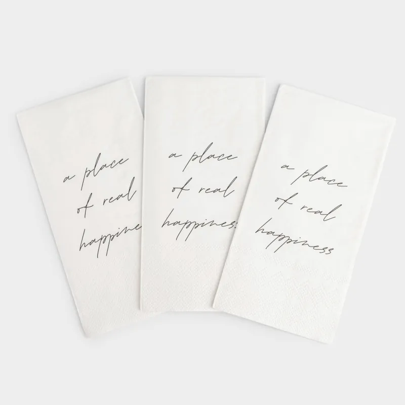 Салфетки бумажные, 33х33 см, 20 шт, прямоугольные, белые, A place of real happiness, Scroll, image-2
