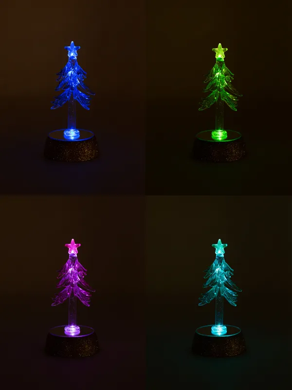 Мүсінше, жарықтандырылған, 18 см, салпыншақтары бар, шыны, күміс, Шырша, Christmas vitreous, image-4