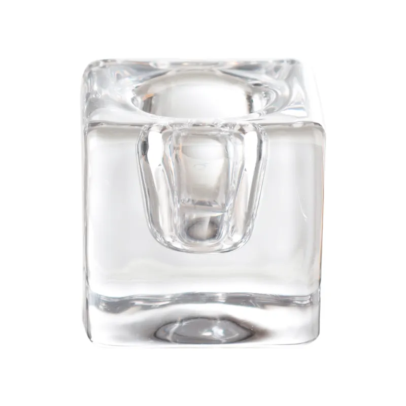 Подсвечник, 4x4 см, для тонкой свечи, стекло, Cube, image-1