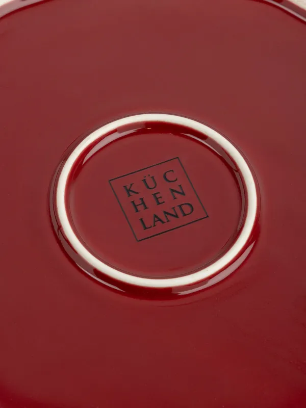 Пісіруге арналған ыдыс, 23х6 см, керамика, дөңгелек, қою қызыл, Жылқысы бар шырша, Christmas tree, image-5