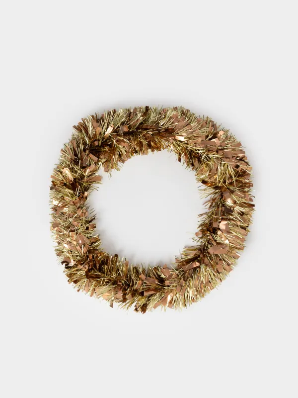 Гирлянда декоративная, 2 м, мишура, золотистая, L, Tinsel christmas, image-3