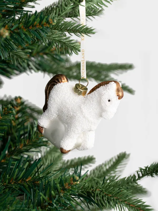 Шырша ойыншығы, 9 см, шыны, жылтырақтары бар, ақ, Жылқы, Figure sparkle, image-2