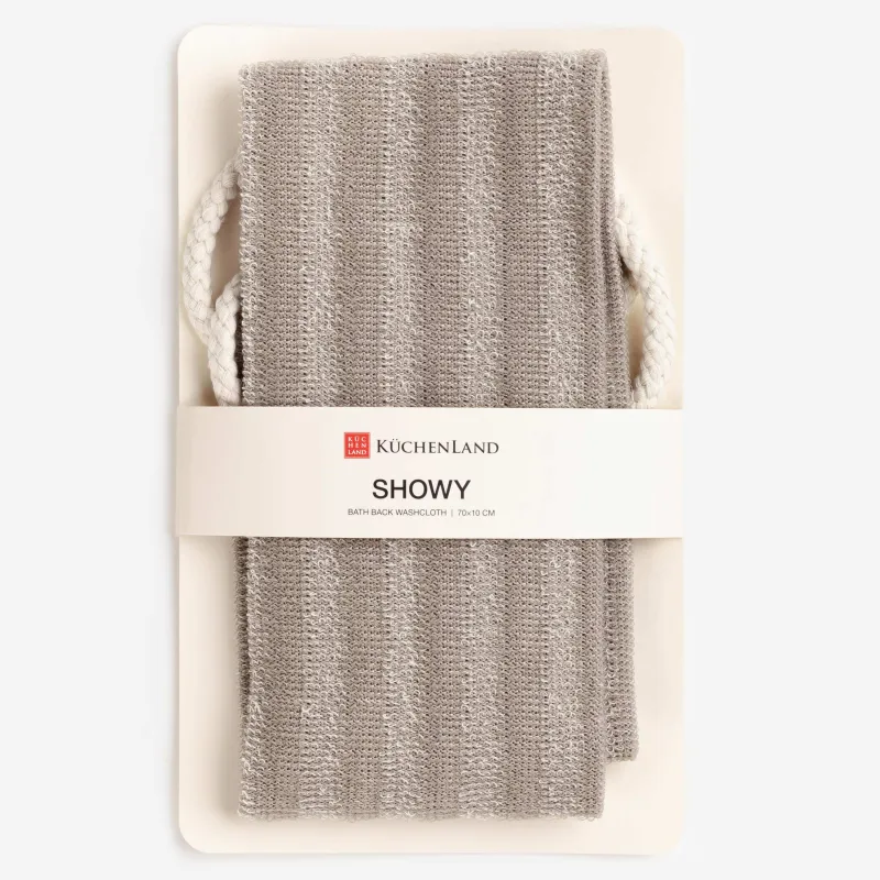 Жуғыш-таспа денені жууға арналған, 70х10 см, қабыршақтайтын, тұтқалары бар, полиэтилен, сарғылт-қоңыр, Showy, image-5