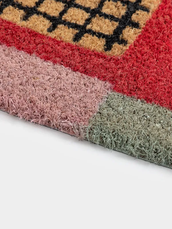 Есік алды кілемшесі, 40х80 см, кокос/ПВХ, фигуралы, қызыл, Шыршасы бар көлік, Red car, image-3