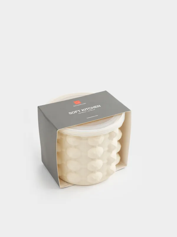 Мұзға арналған қалып, 11х10 см, 40 бөлім, қақпағы бар, силикон/пластик, сүт түстес, Soft kitchen, image-7