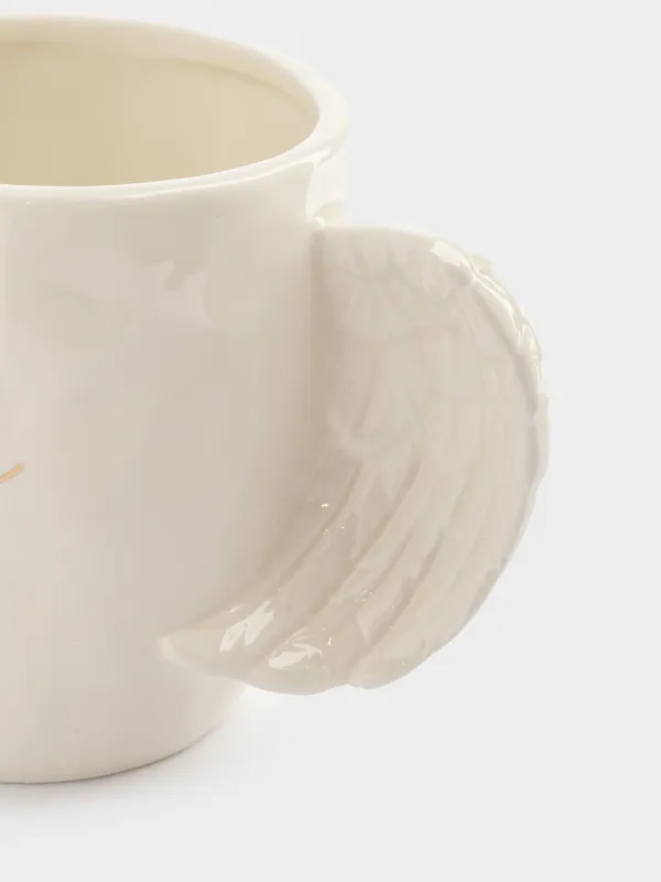 Кружка, 350 мл, керамика D, молочно-золотистая, Spread your wings, Angel, image-2