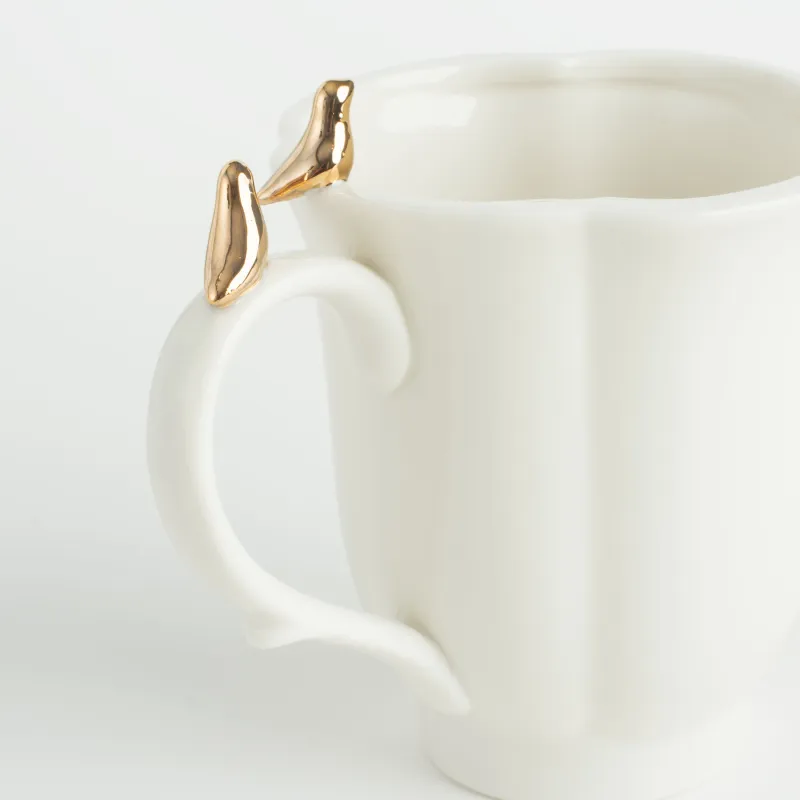 Саптыаяқ, 370 мл, фарфор Р, сүт түстес, Қолдағы құстар, Paradise garden, image-5