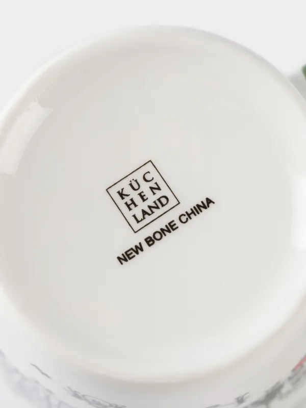 Саптыаяқ, 420 мл, фарфор N, ақ және жасыл, Мерекелік қала, Christmas city, image-5