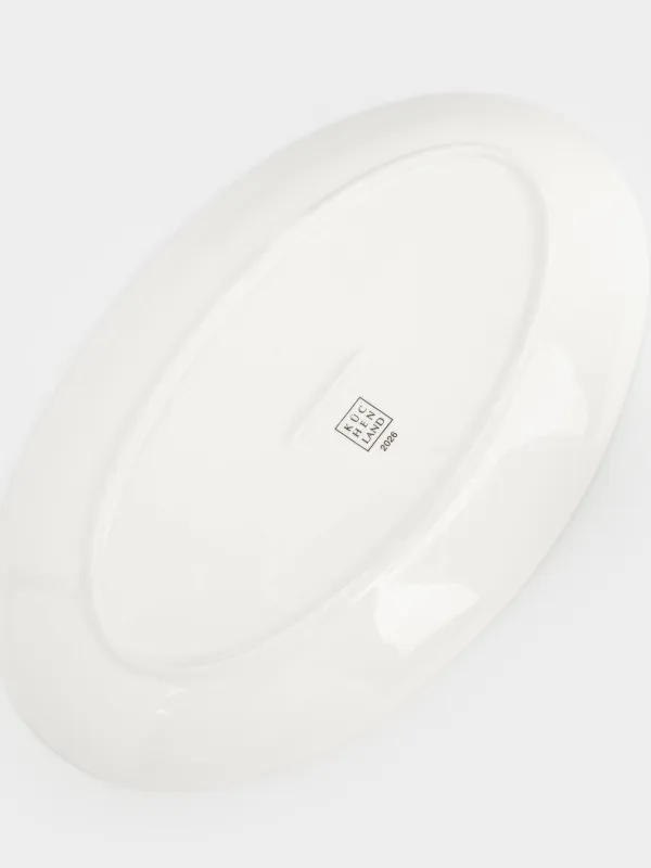 Тағам, 30х18 см, Фарфор N, сопақ, АҚ және алтын, тілек, Revival, image-5