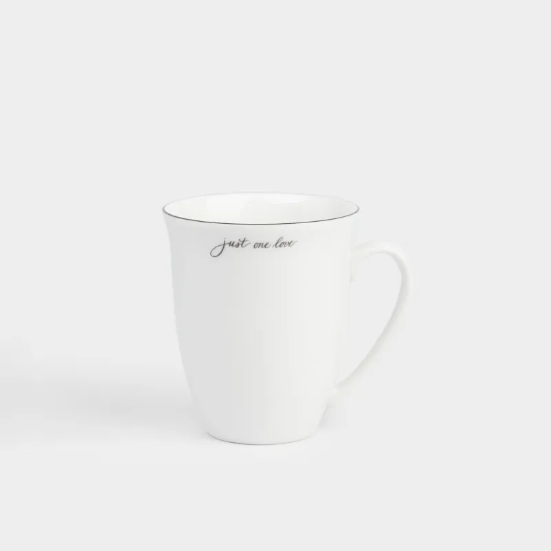 Саптыаяқ, 350 мл, фарфор N, ақ, Just one love, Lovely story