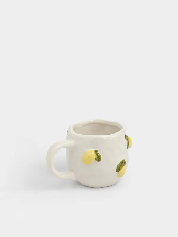 Кружка, 420 мл, керамика D, молочная, Лимоны, Sicily, image-2