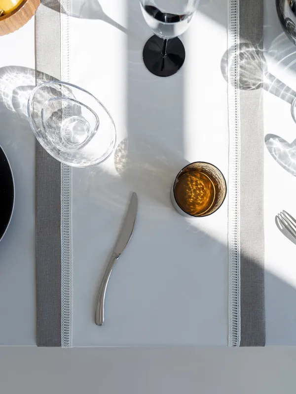 Үстел төсеніші, 40х160 см, полиэстер, ақ-сұр, Milky way, image-6