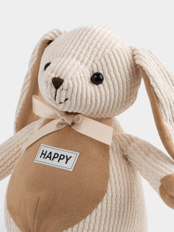 Ойыншық, 21 см, жұмсақ, полиэстер, сарғылт-қоңыр, Бантикті қоян, қоян, image-4