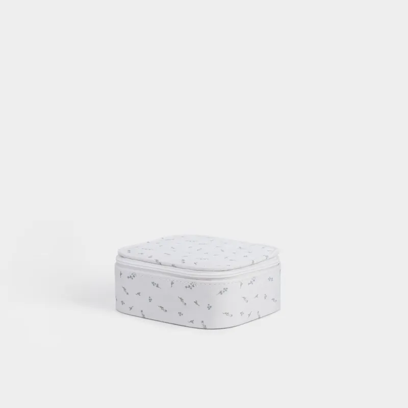 Шкатулка для украшений, 13х6 см, бархат/картон, молочная, Цветы, Velvet