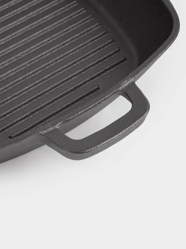 Сковорода-гриль, 26 см, с ручками, чугун, квадратная, черная, Authentic, image-6