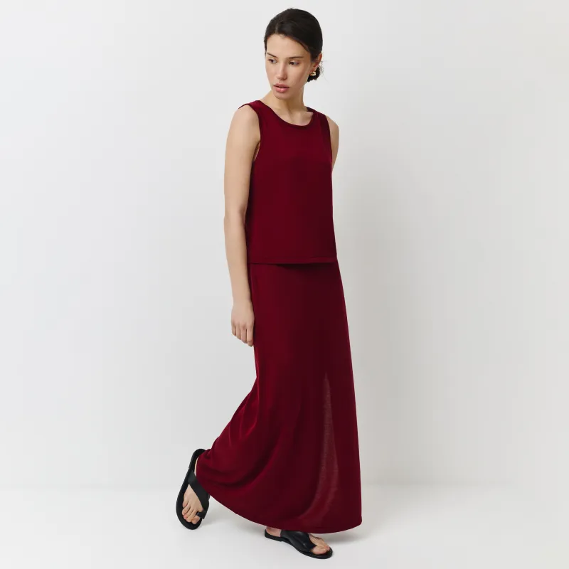 Әйелдер белдемшесі, миди, өлшемі L, лиоцелл К, қою қызыл, Ingrid