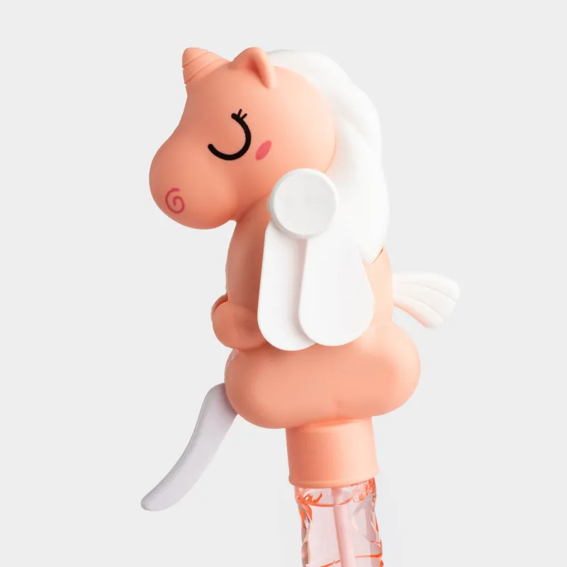 Сабын көпіршіктері, 24 см, 35 мл, желдеткіші бар, пластик, қызғылт, Бір мүйізді, Unicorn, image-2