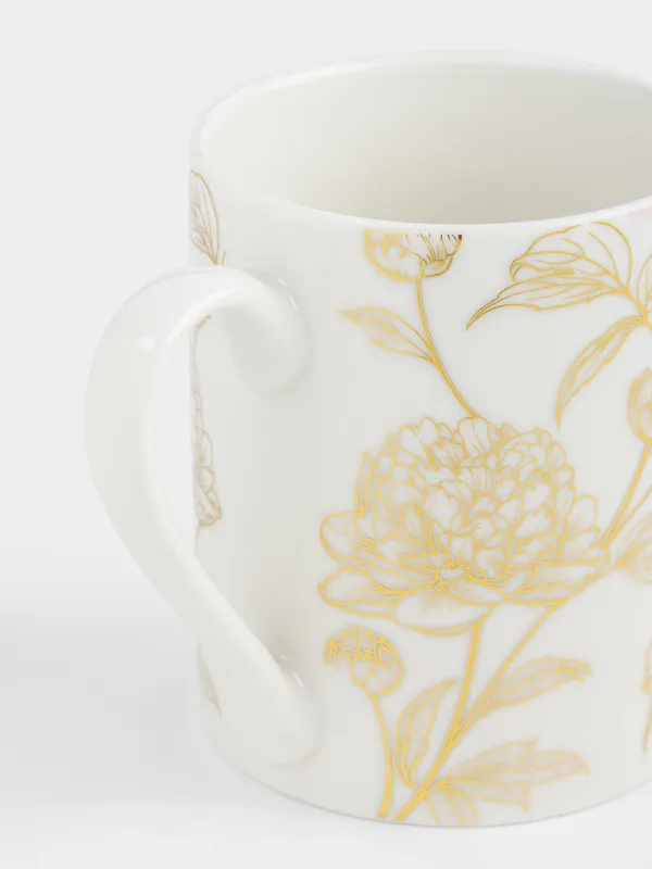 Саптыаяқ, 340 мл, фарфор N, сарғылт-қоңыр және алтын, Сәлдегүлдер, Bloom, image-2