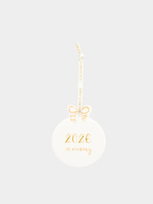 Шырша ойыншығы, 6 см, керамика, алтын, Жылқылар, Flat ball, image-1