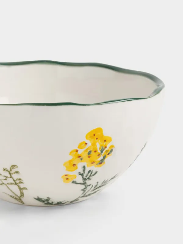 Салатник, 16х8 см, Луговые цветы на кракелюре, Floral meadow, image-1
