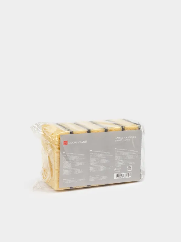 Губка для мытья посуды, 5 шт, Black clean, image-4