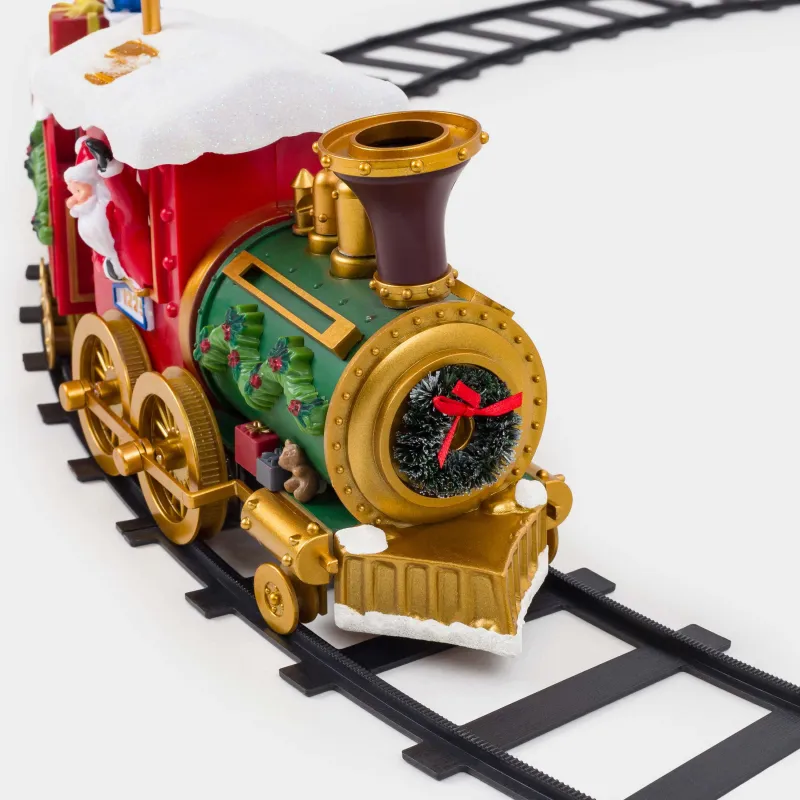 Ойыншық теміржол, М, музыкалық, жарықтандырылған, Қызыл пойыз, Game rail, image-1