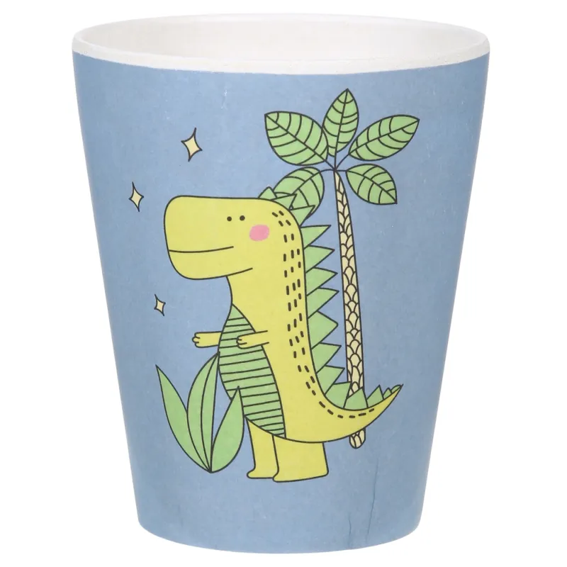 Ыдыс-аяқ жиынтығы, балалар, 5 пр, бамбук, сары-көк, Динозавр, Дино, image-2