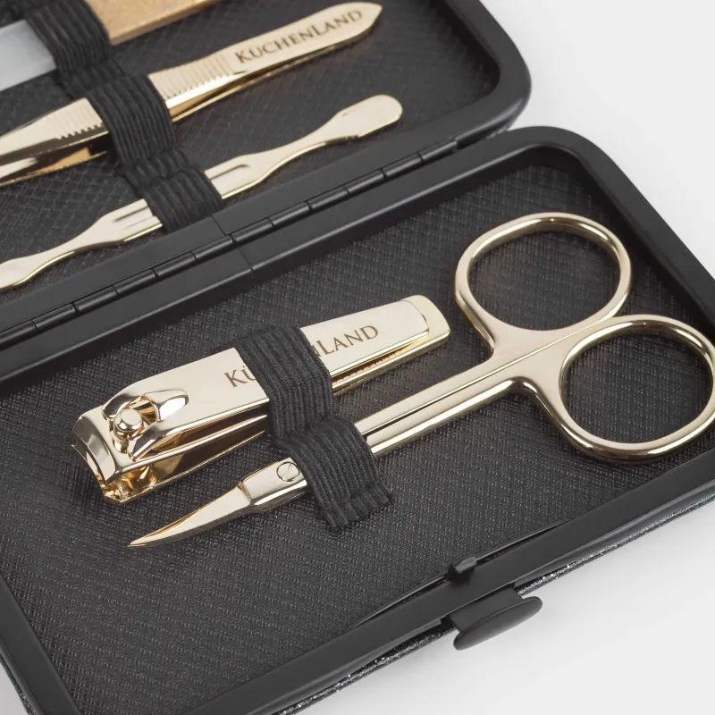 Маникюр жиынтығы, 5 зат, болат, алтын, Manicure gold, image-2