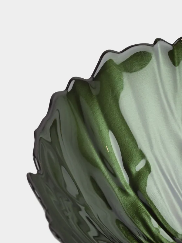 Ваза для фруктов, 30х14 см, стекло, зеленая, Verge, image-4