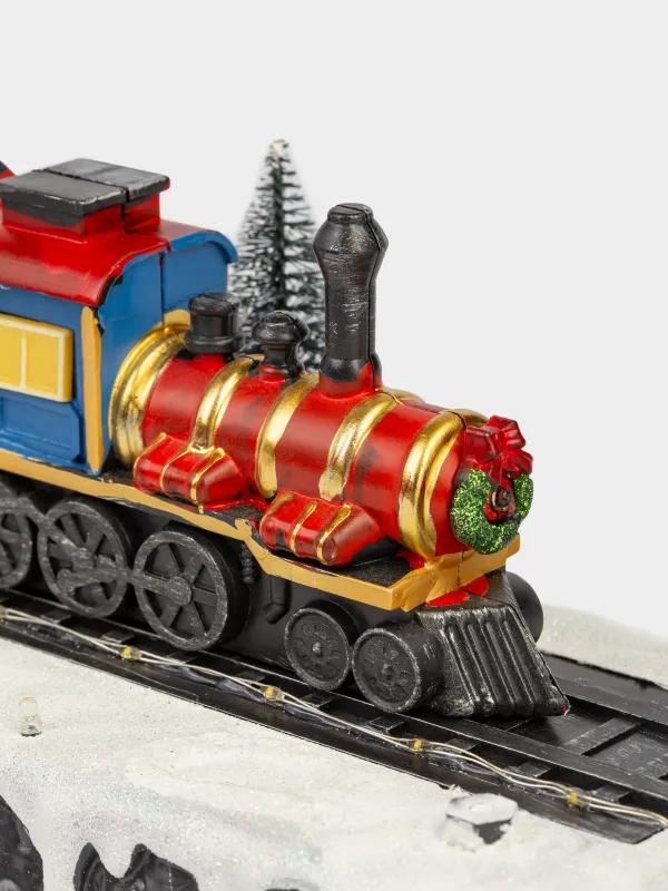 Мүсінше, 39х17 см, жарықтандырылған, анимациялық, полирезин, Пойыз, Christmas style, image-5