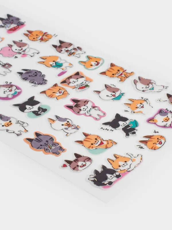 Жапсырмалар жинағы, 17х9 см, 38 дана, бір реттік, қағаз, Мысықтар, Cat, image-3