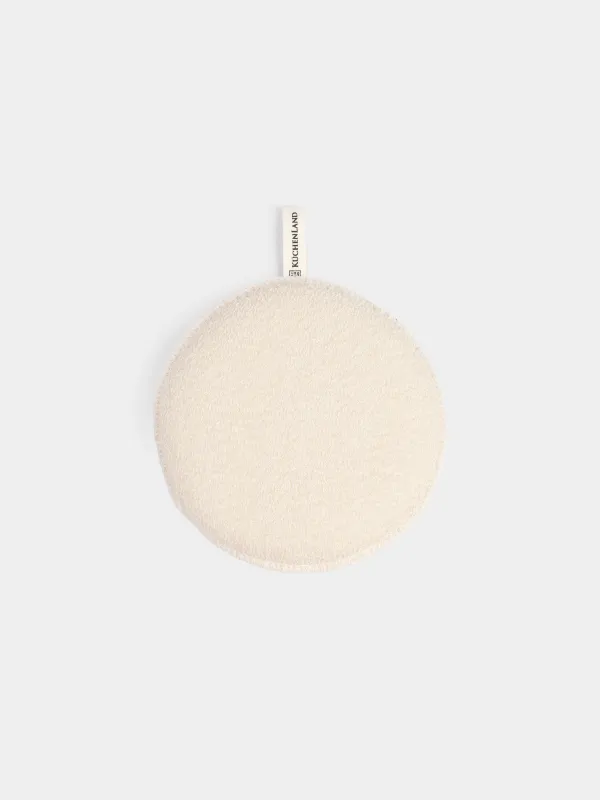 Бет пен денені жууға арналған жөке, 13 см, ұстағышы бар, нейлон/мақта, сарғылт-қоңыр, Unique spa, image-0